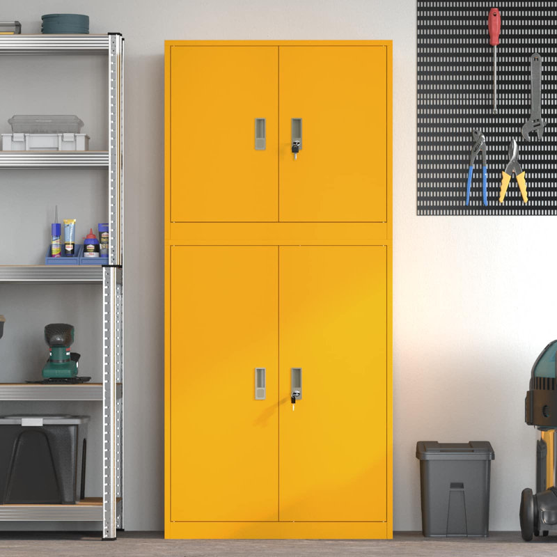 Storage Cabinet, Mustard Yellow