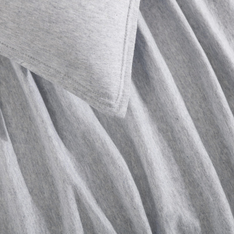 Ensemble d'édredon en mélange de coton, Édredon pour très grand lit + 2 taies décorativ, Gris / bleu