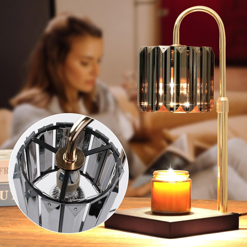 13'' H Metal, Glass Wax Warmer