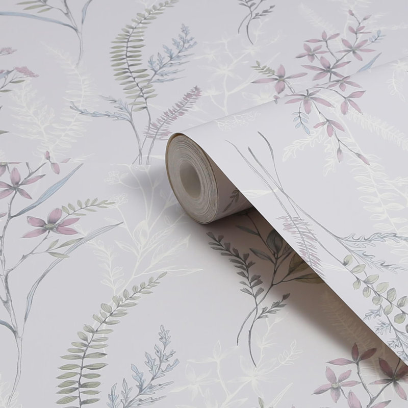 Fresco Jasmin Botanical Floral Mauve Wallpaper