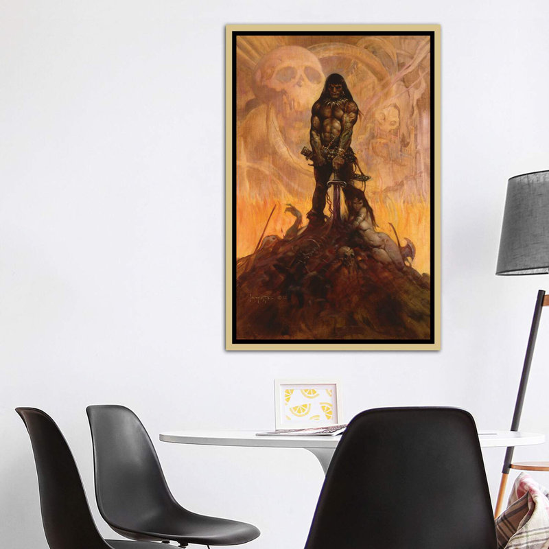 «Barbarian», reproduction d'art, Encadrement doré, H 60 po x l 40po x P 1,5 po