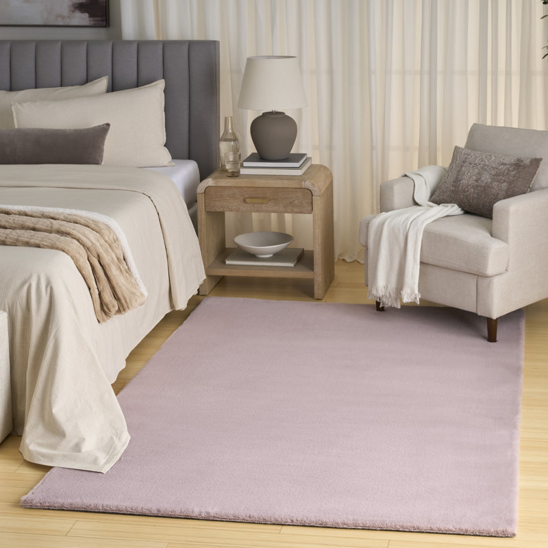 Tapis d'intérieur doux moelleux en fourrure de lapin lavande, Rectangle 4pi x 6 pi