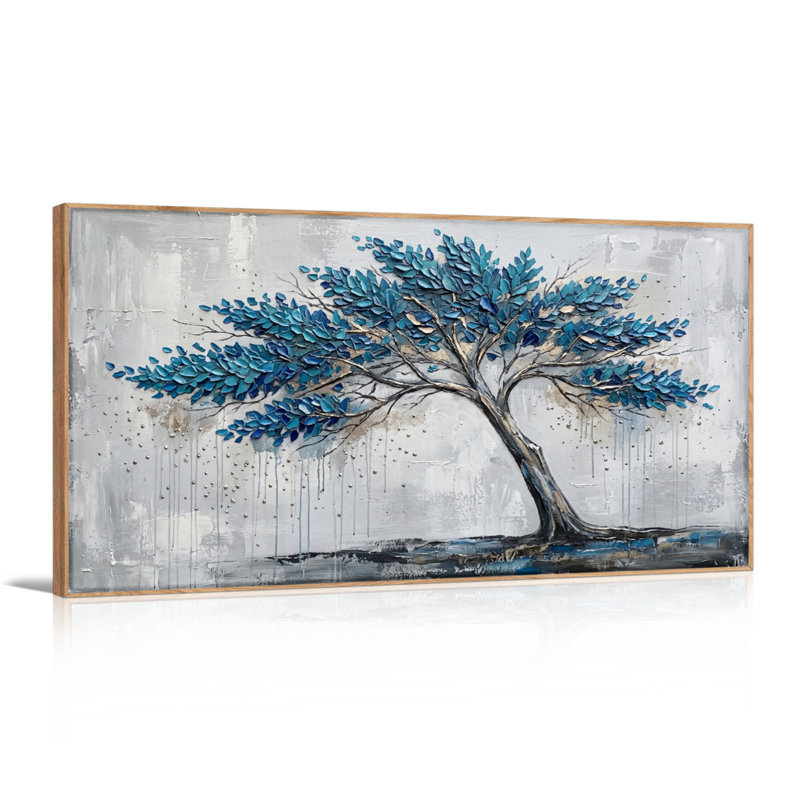 Ensemble de 1 tableau sur toile Arbre bleu, L 40 po x H 20 po, Natural