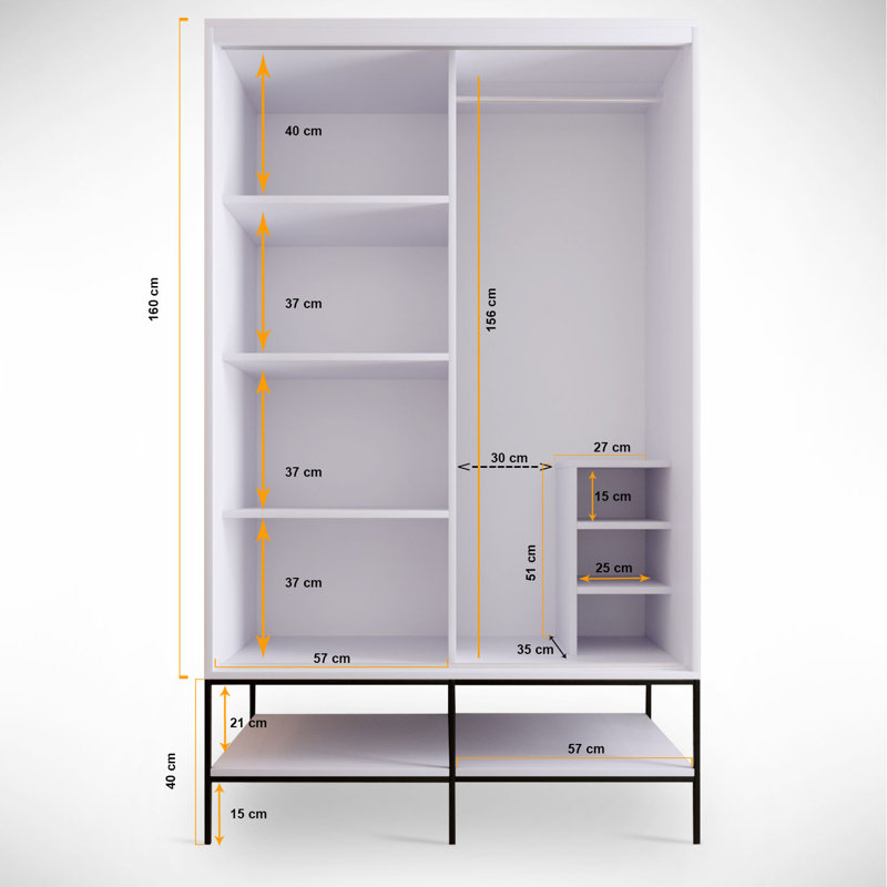 Aggie 2 Door Manufactured Wood Wardrobe