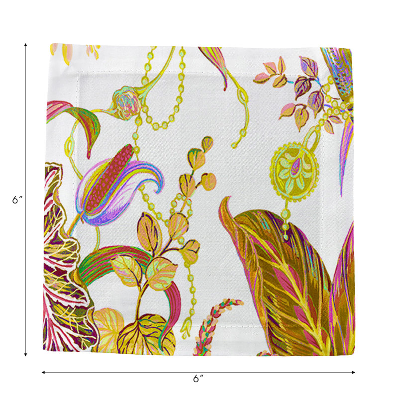 Amazonia Hemstitch Cocktail 6" Linen/Cotton Napkin, Splendor