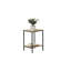 Ensemble de table rustique 3 pièces Table basse 1X Table de bout 2X Table de bout style minimaliste à deux couches avec finition naturelle (table incluse seulement)-121084997