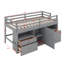 Lit mezzanine simple Leda avec 4 tiroirs, sous l'armoire et les tablettes-1051014841