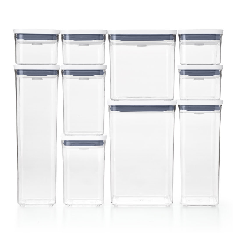 Clear BPA-Free 10-Piece Rectangular Food Storage Set