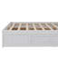 Lit plateforme avec 2 tables de chevet intégrées, étagère de rangement, armoire et tiroirs-213718836