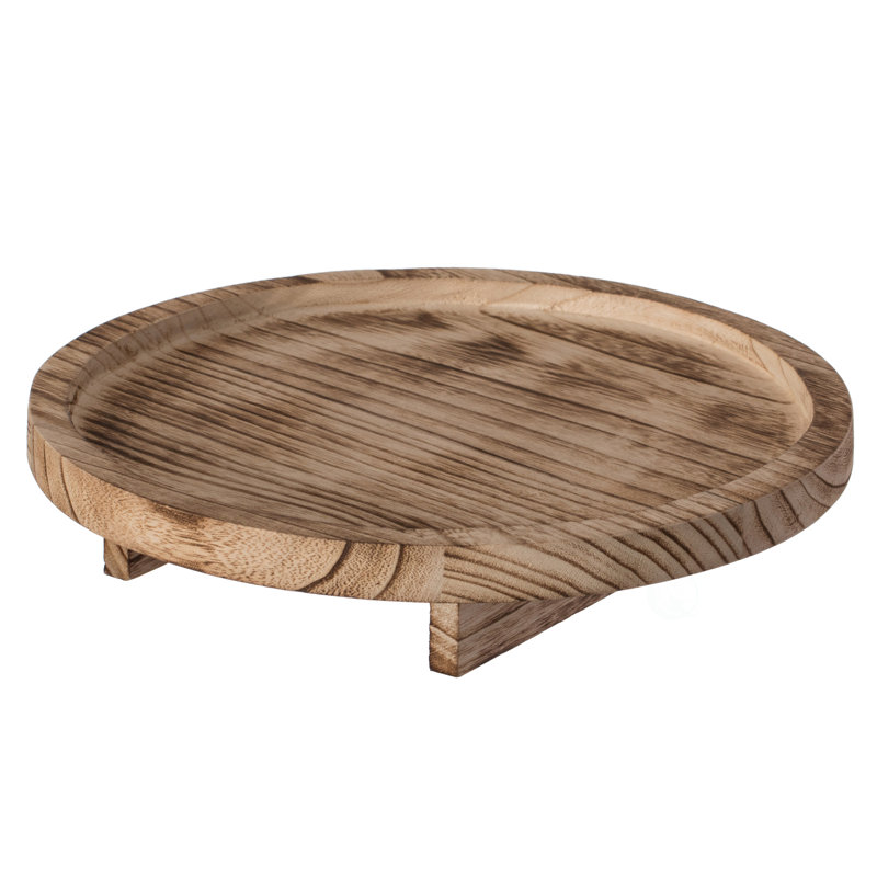Chargeur de table rond en bois naturel