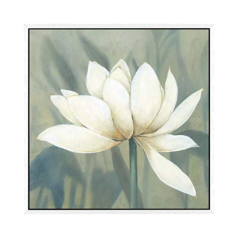 Waterlily II by Carol Robinson - Painting on Canvas, 45.72 cm H x 45.72 cm W, White Framed