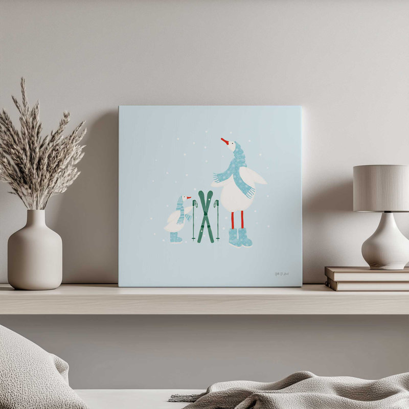 «Ducks in the Snow IV» par Yvette St. Amant, reproduction d'art sur toile, H 20 po x l 20 po, Toile tendue, Ne s’applique pas