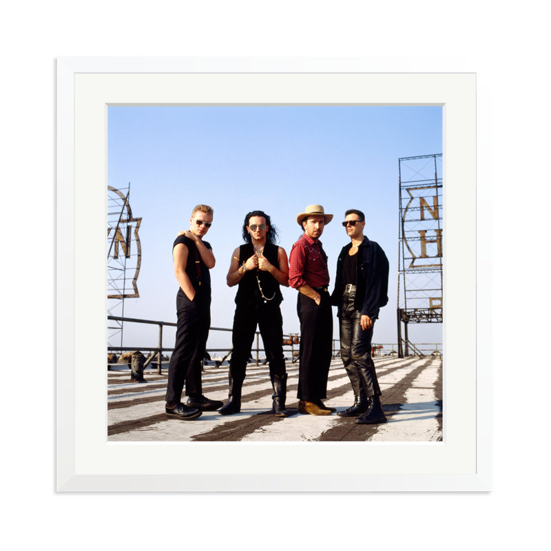 U2 in LA 1988, White, 25" H x 25" W
