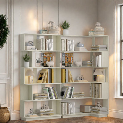 Bibliothèques modernes en MDF peu encombrantes, chêne blanc flexible pour la maison