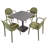 ALBIN 80 Square Table  With 04 STINA Armchair  Set-1059901396