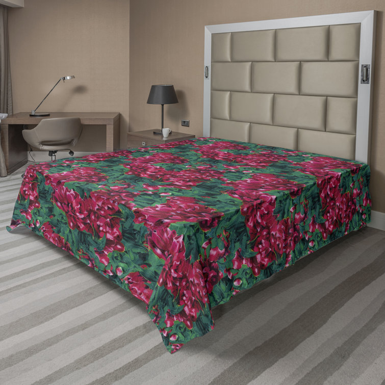 Drap plat à motif floral bohème Ambesonne
