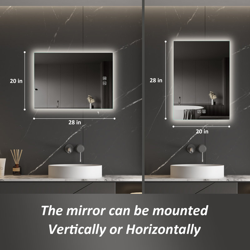 Miroir mural sans cadre Naliyah, 20 po x 28 po