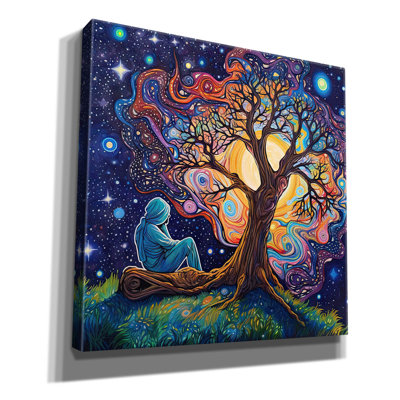 "Red Euphoric Under The Tree" par The Golden Valley, art mural rouge sur toile