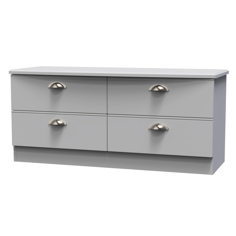 Fully Assembled Murier 4 Drawer Chest, Grey Matt/Grey Matt