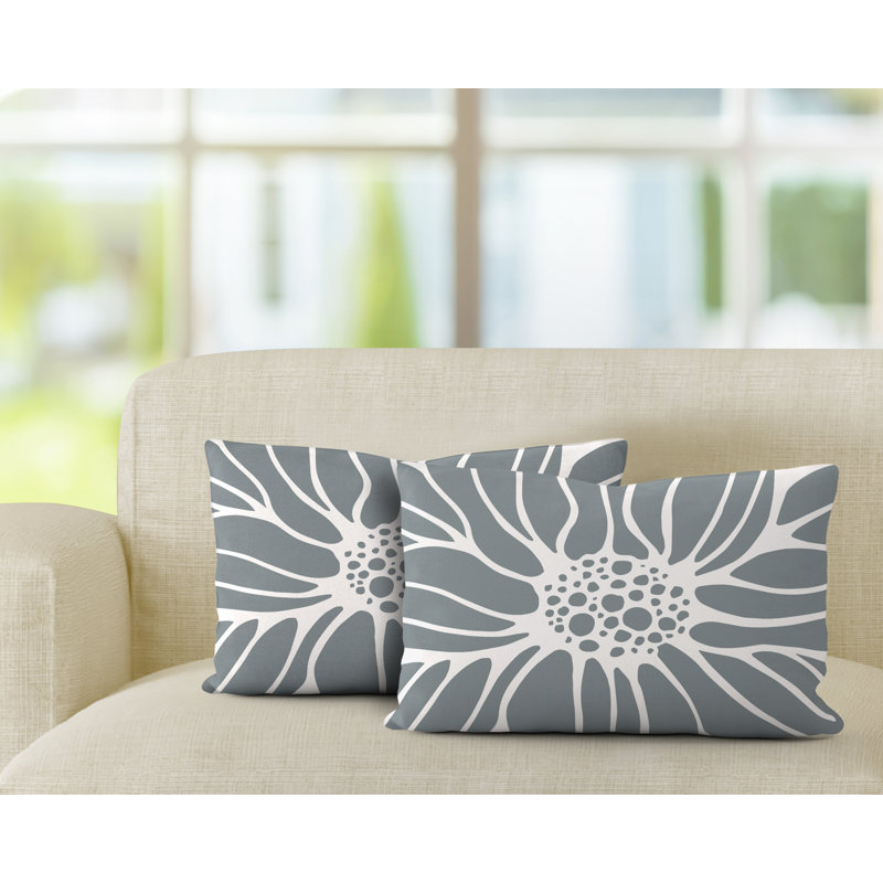 No Decorative Addition Outdoor Reversible Throw Pillow, Gray