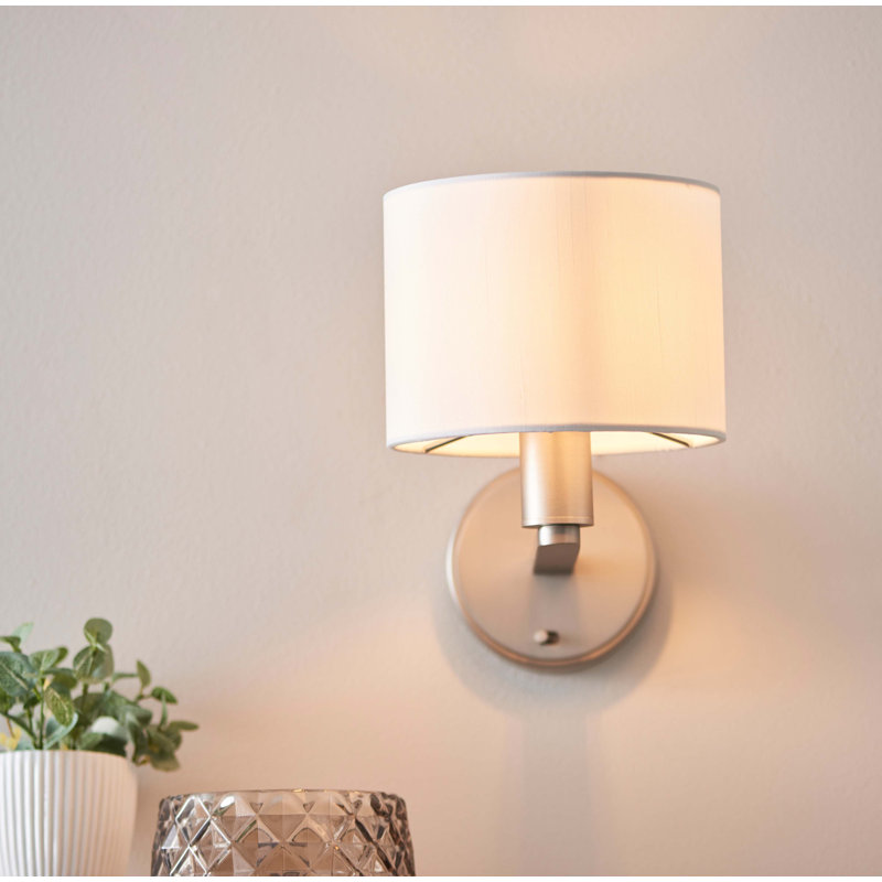 Katrina Armed Sconce, Matte Nickel/White
