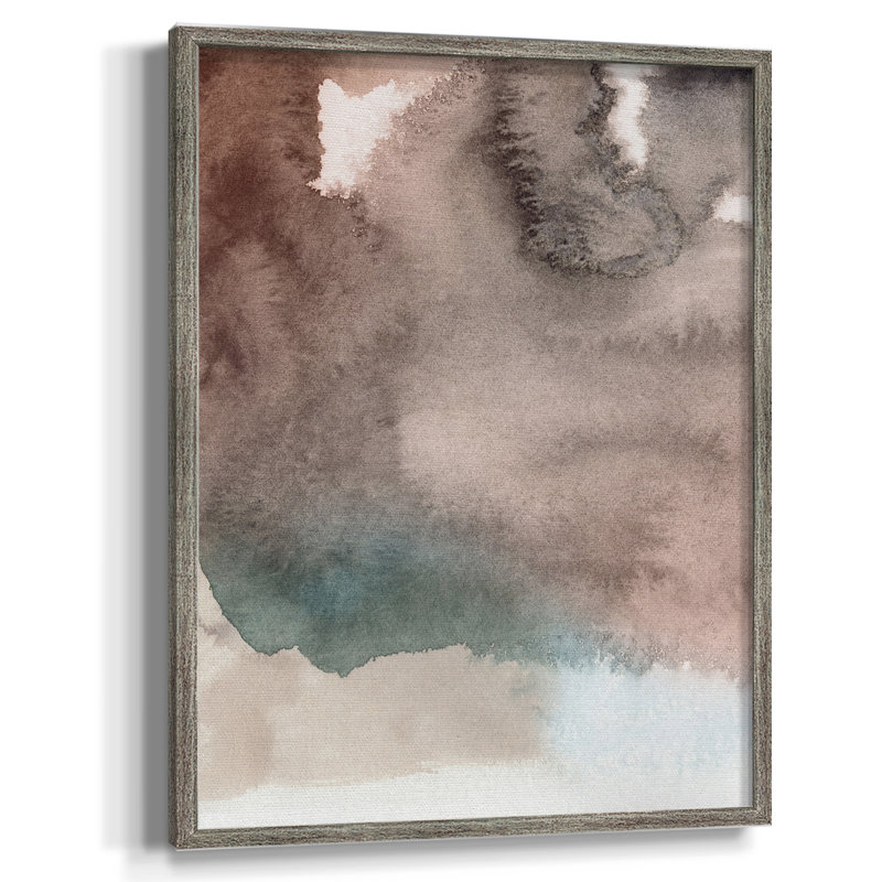 Red Ochre abstrait I, reproduction encadrée - bois massif, H 11 po x l 9 po