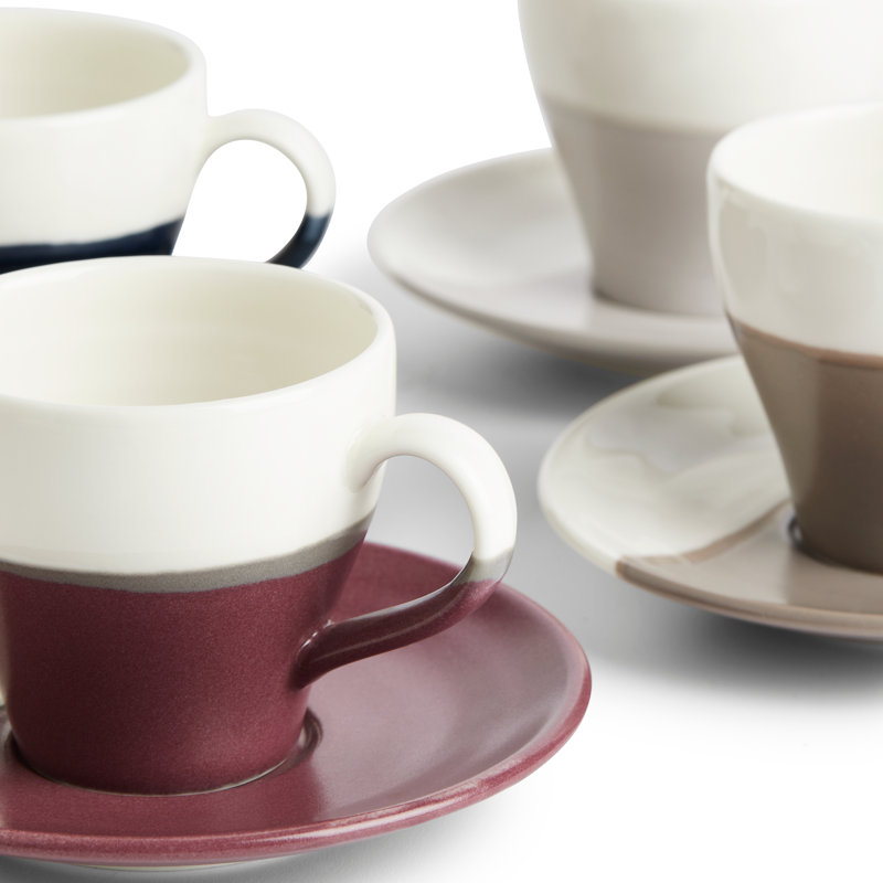 4 Piece Espresso Cup & Saucer Set