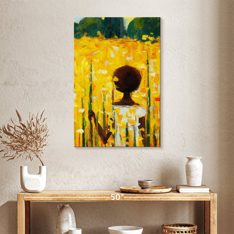 Leisha Girl In Yellow Field, 36" H x 24" W