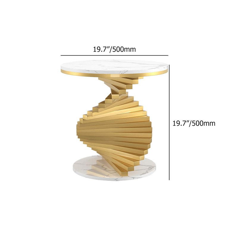 Benjen Pedestal End Table, White