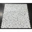 Mosaïque de marbre poli rond ES Stone Blue Celeste, Thassos White et Ming Green, 3/4 po