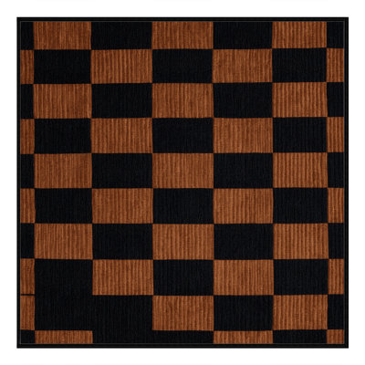 Tapis gris à carreaux lavable à la machine