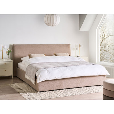 Ottoman Bed Boucle LAVAUR Taupe
