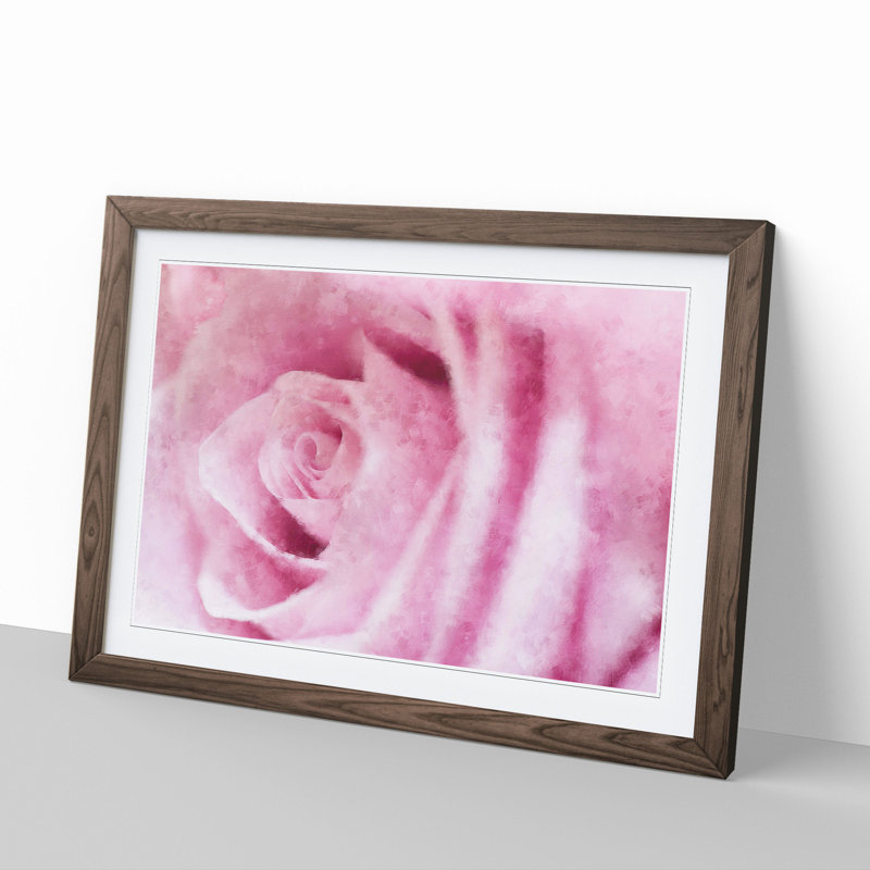 Pink Rose Flower Vol.1 - Framed Print, 48cm H x 65cm W x 2cm D, Walnut Framed