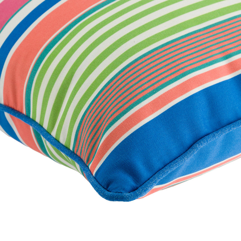 Lillian August Outdoor Living Lagoon Lumbar Pillow Cover, Newport Stripe Multi, 20"H x 20"W