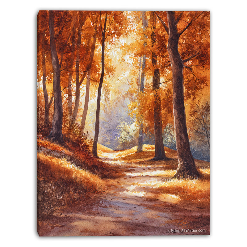Art mural sur toile Amber Forest Pathway
