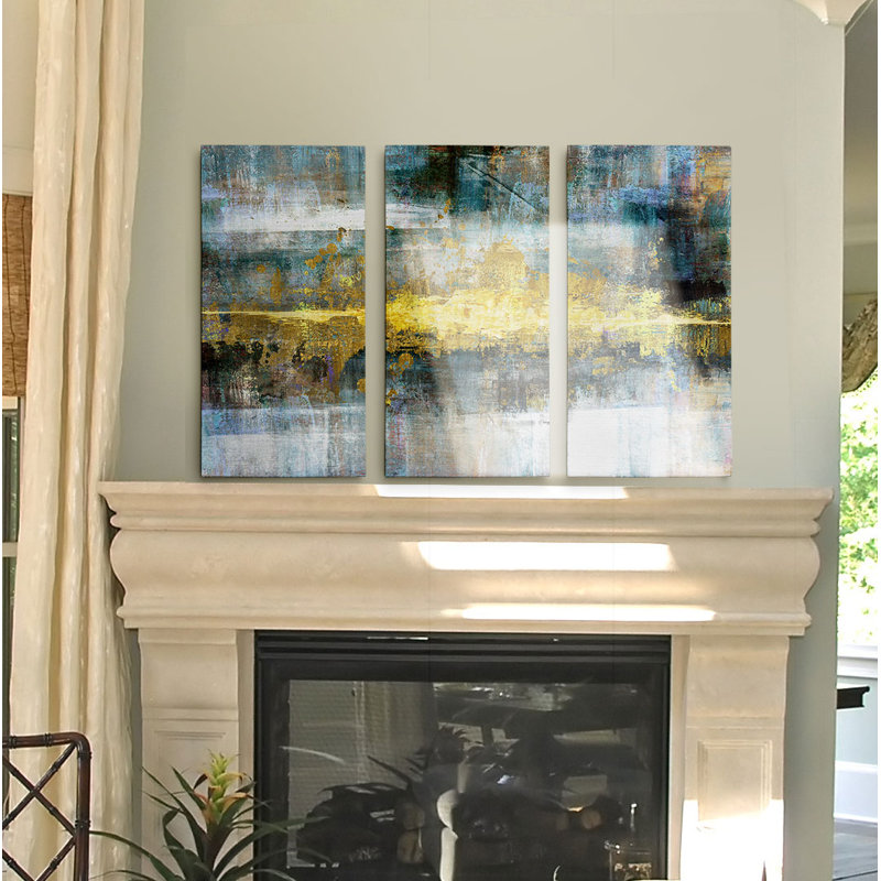 " Frequency " 3 - Pieces Painting Print, 40" H x 60" W x 1.5" D