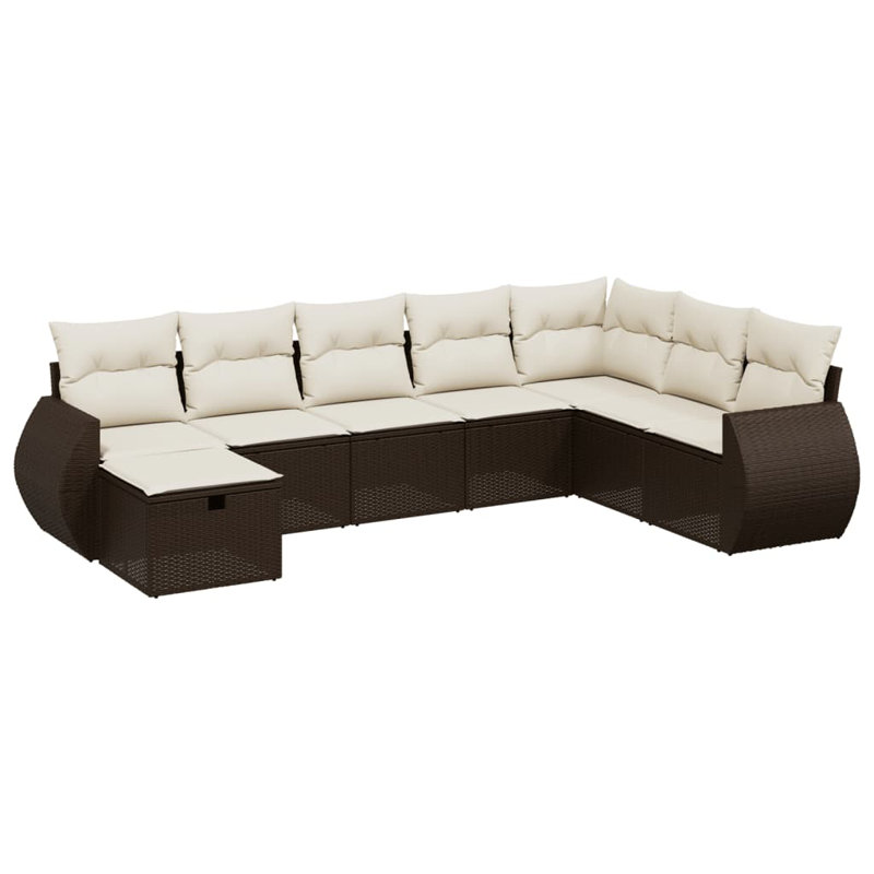 Vidaxl Garden Sofa Set Brown Poly Rattan Large Modular Garden Sofa Set