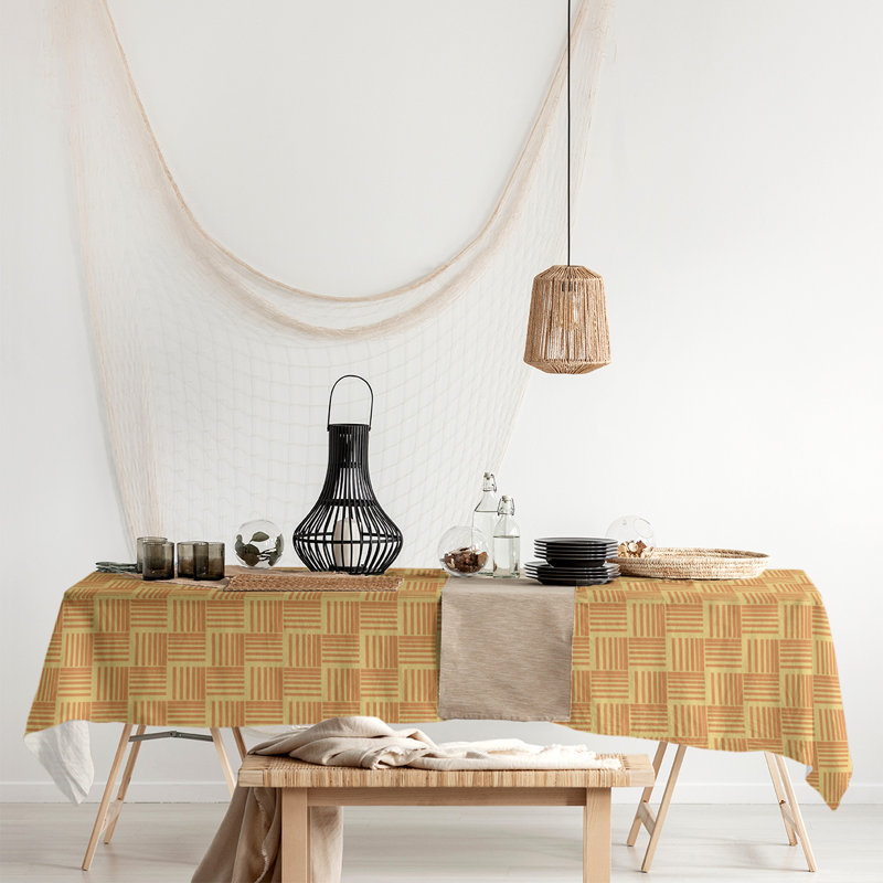 Rayures nattes classiques Nappe, Jaune et orange