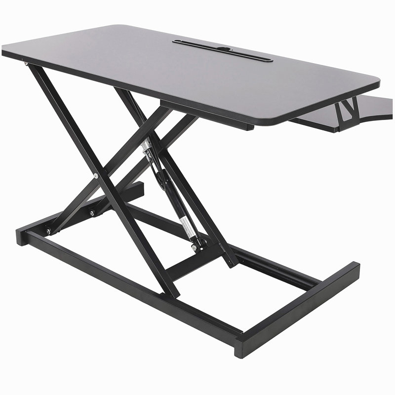 Bureau pour ordinateur portable à hauteur ajustable, station de travail assis-debout réglable avec plateau pour clavier, noir