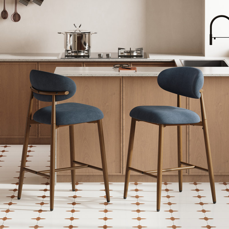 Tabouret de comptoir rembourré Westhampton, 2, Bleu