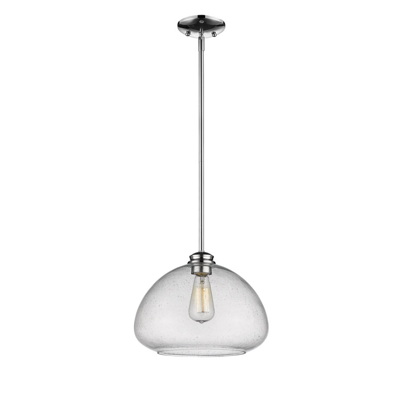 Reichert 1 - Light Single Pendant, Chrome, 10" H x 13" W x 13" D