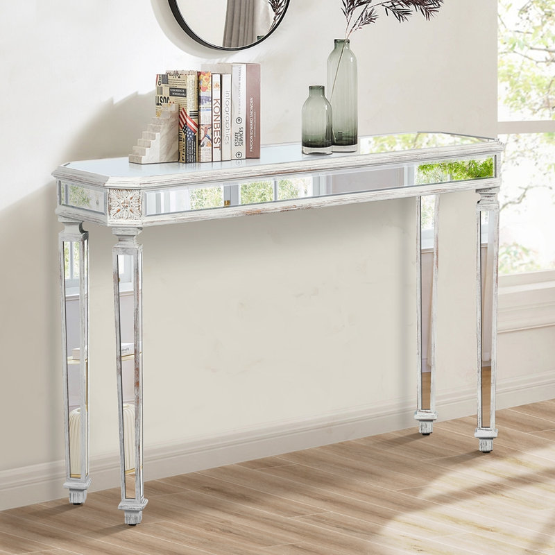 Console miroir en bois rétro
