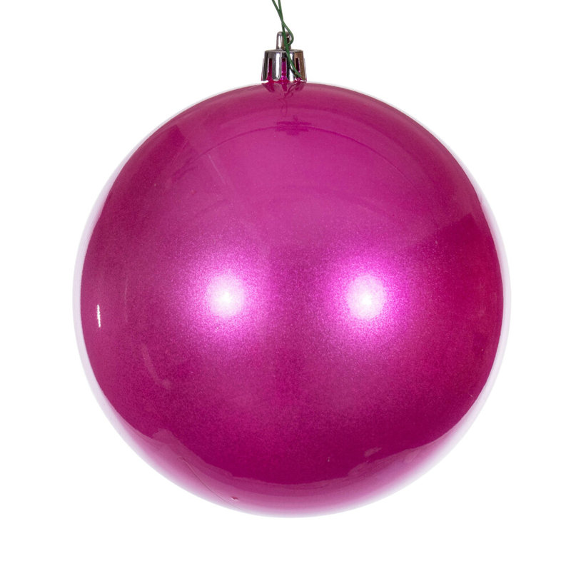 3'' Solid Ball Ornament, Hot Pink