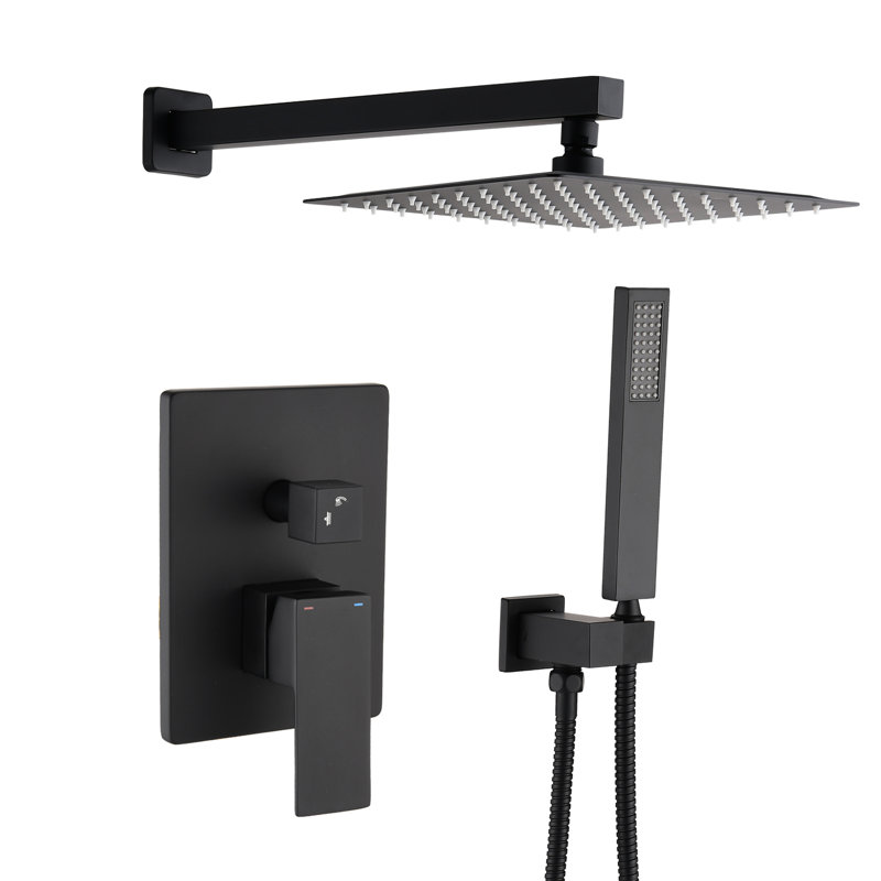 12" Rain Shower Head Wall Mount Matte Black - Self-Cleaning Nozzle For Luxurious Shower, Compatible With All Standard Arms, Complies American Pipe Connection Protocols And Bath Experience, Works