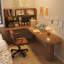 Nut-brown L-Shaped Solid Wood writing desk-118331735