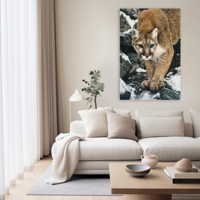 Approche silencieuse - animaux, chats, neige, hiver