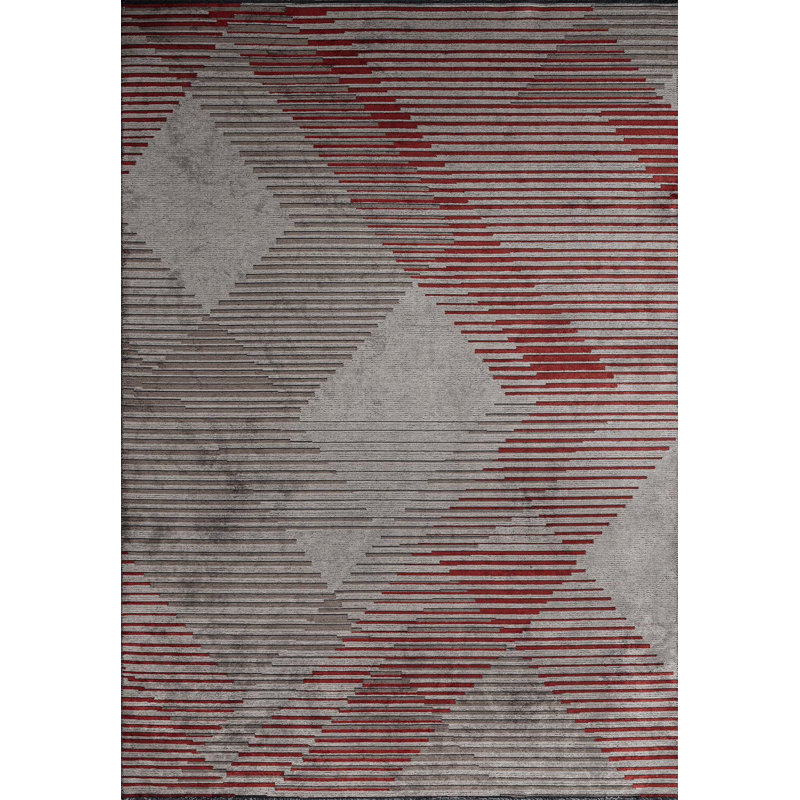 Munjor Geometric Hand Loom Indoor / Outdoor Area Rug, Rectangle 6'7" x 9'10"