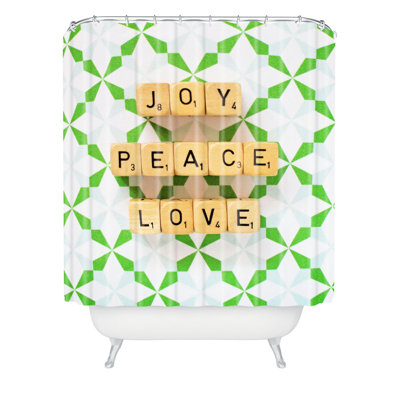 Rideau de douche simple joy paix love