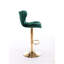 Ensemble de 2 tabourets de bar avec repose-pieds chromé et base pivotante à hauteur réglable en velours-1992608300