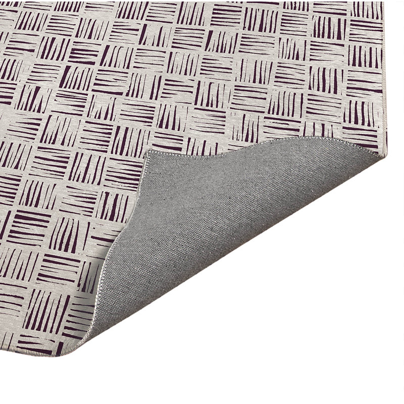 Tapis de cuisine Lash, Rectangle 3' x 5', Aubergine à carreaux